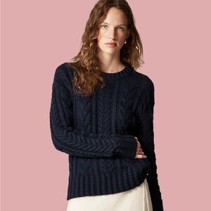 NWT J. Crew Dark Blue Cable Knit Sweater